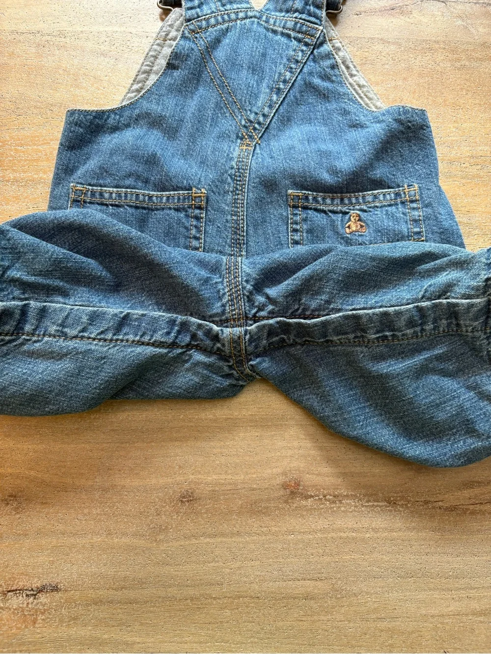 VTG Baby Gap Lined Denim Carpenter Overalls Bear 3-6 Months